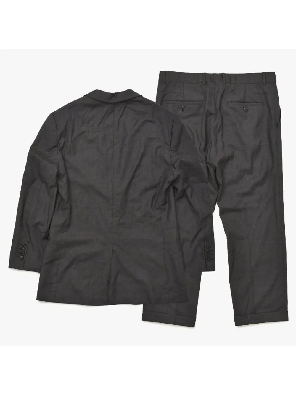 Hermes Set Suit Jacket Trousers Pants Gray Single Breasted